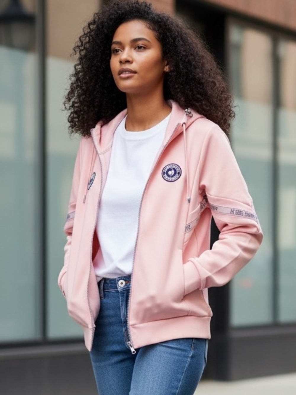 Le Coq Sportif Light Pink Woman’s Hoodie Sz medium. Like new condition